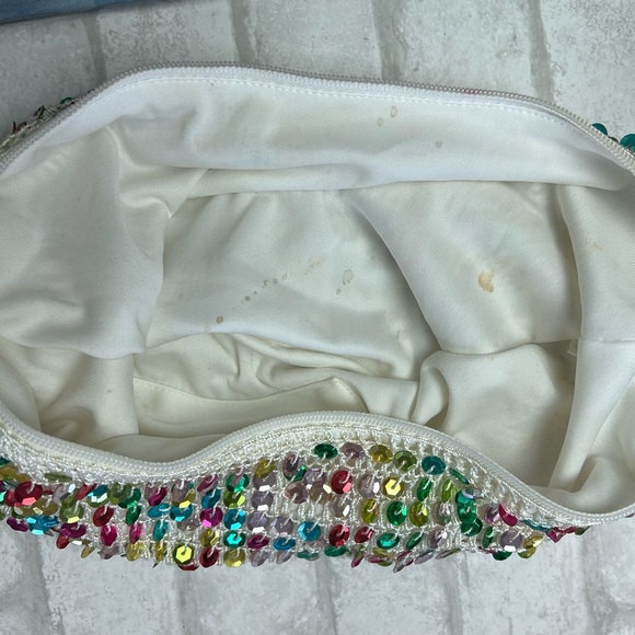 Y2K Sequin Multicolor Crochet Handbag Purse - Picture 7 of 8